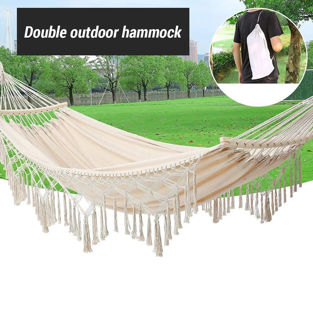 Double Macrame Hammock Swing Bed W895305