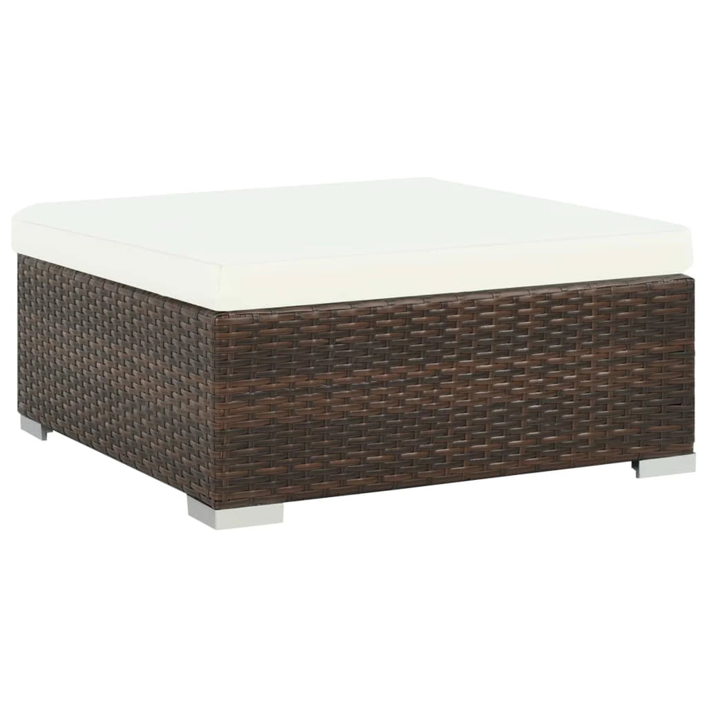 6 Piece White Cushioned Poly Rattan Outdoor Furniture Set G9472