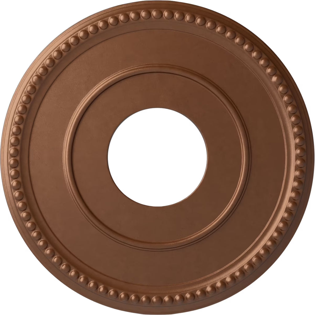 12 1/2"OD x 3 7/8"ID x 3/4"P Hand-Painted Polished Copper Ceiling Medallion K7920