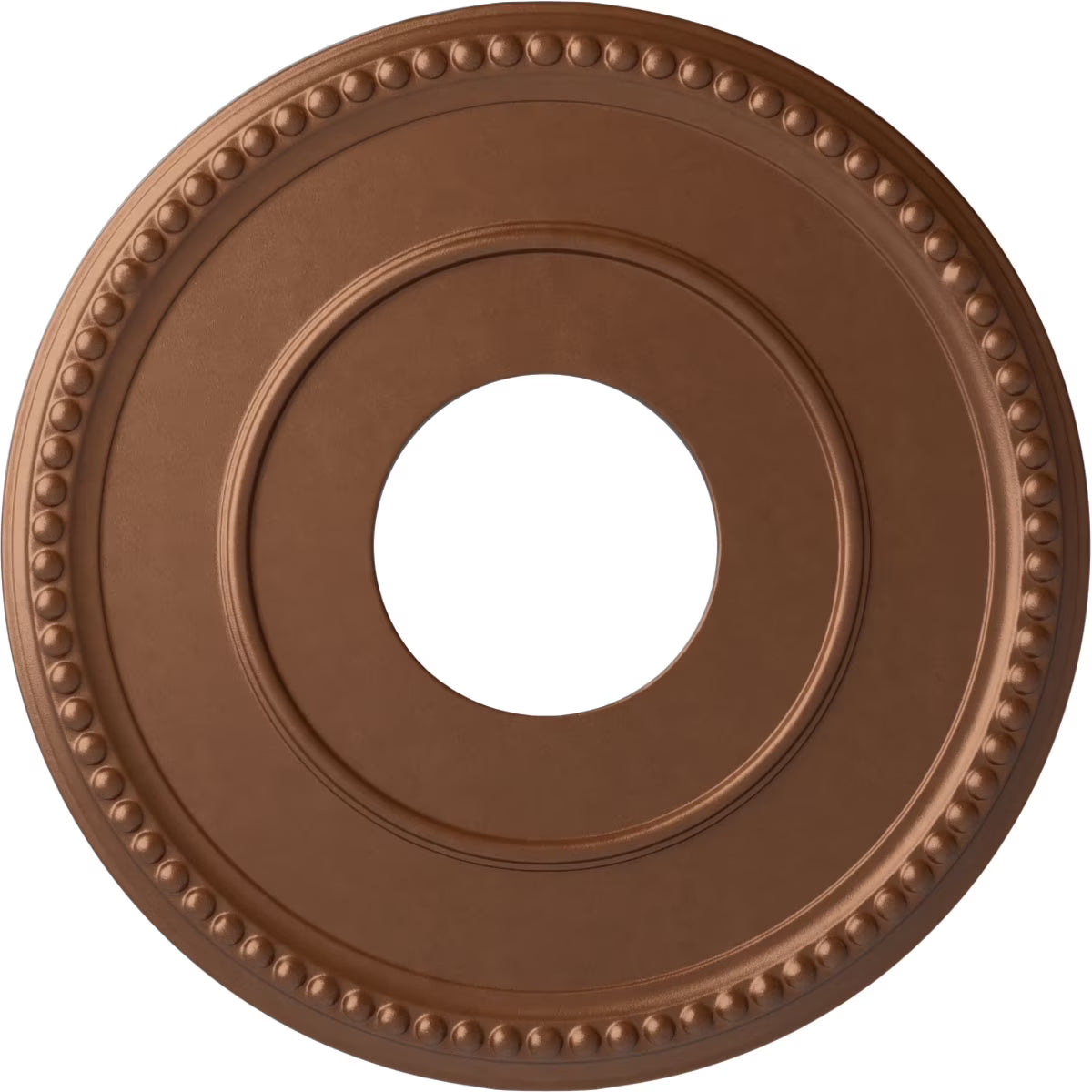 12 1/2"OD x 3 7/8"ID x 3/4"P Hand-Painted Polished Copper Ceiling Medallion K7920