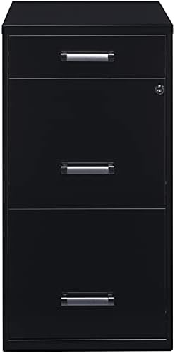 Black 18in Deep 3 Metal Organizer Pencil Drawer Vertical File Cabinet X397160