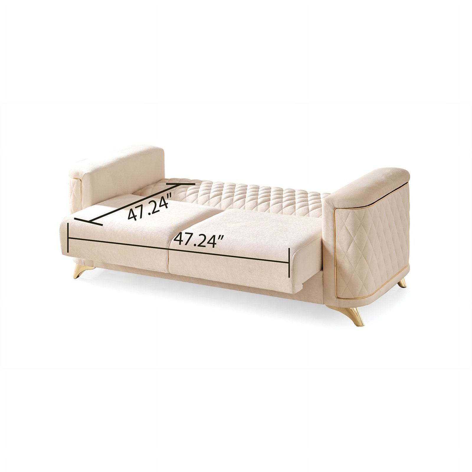 Ivory Velvet Loveseat M1104