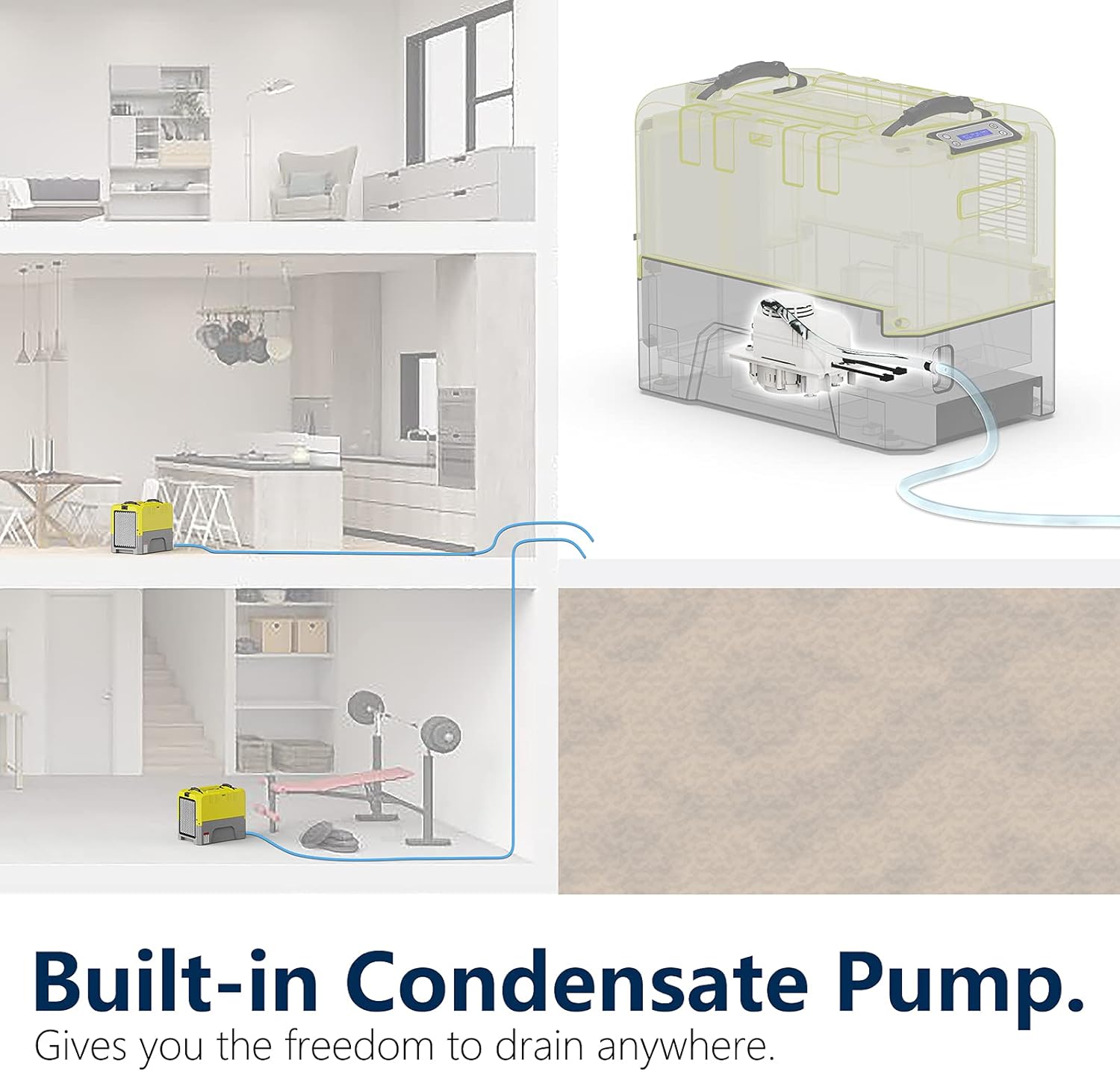 Yellow Commercial Dehumidifier with Pump E705283