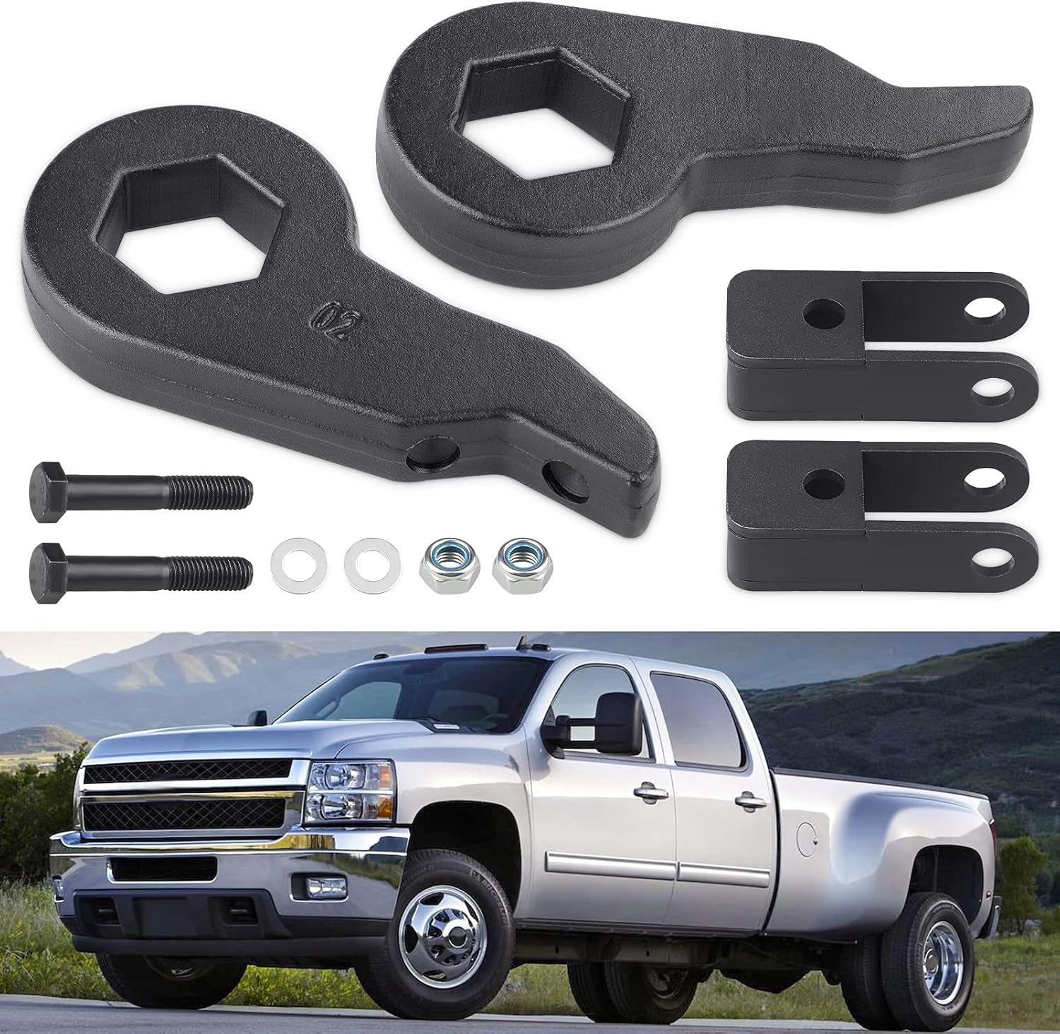1"-3" Forged Steel Adjustable Suspension Leveling Lift Kits Pack of 2 C478