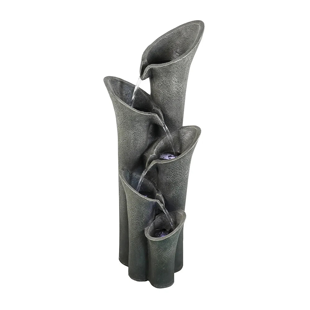 5-Tier Outdoor Water Fountains with LED Lights, 40" High E7093