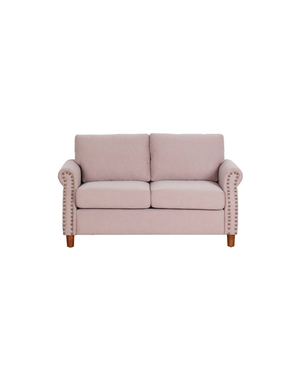 Brown Nailhead Loveseat I23450