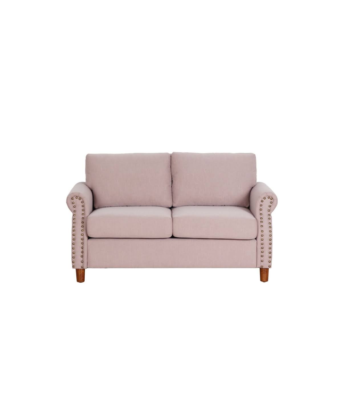 Brown Nailhead Loveseat I23450