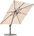 Navy Blue 9x9 FT Square Cantilever Patio Umbrella with Cross Base Y620750