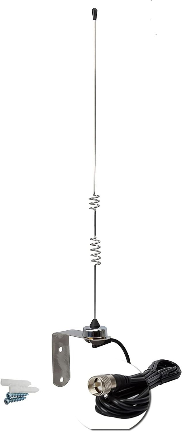 Dual Band NMO Antenna with 13ft RG58/U Coaxial Cable and Stainless Steel L Bracket S845389