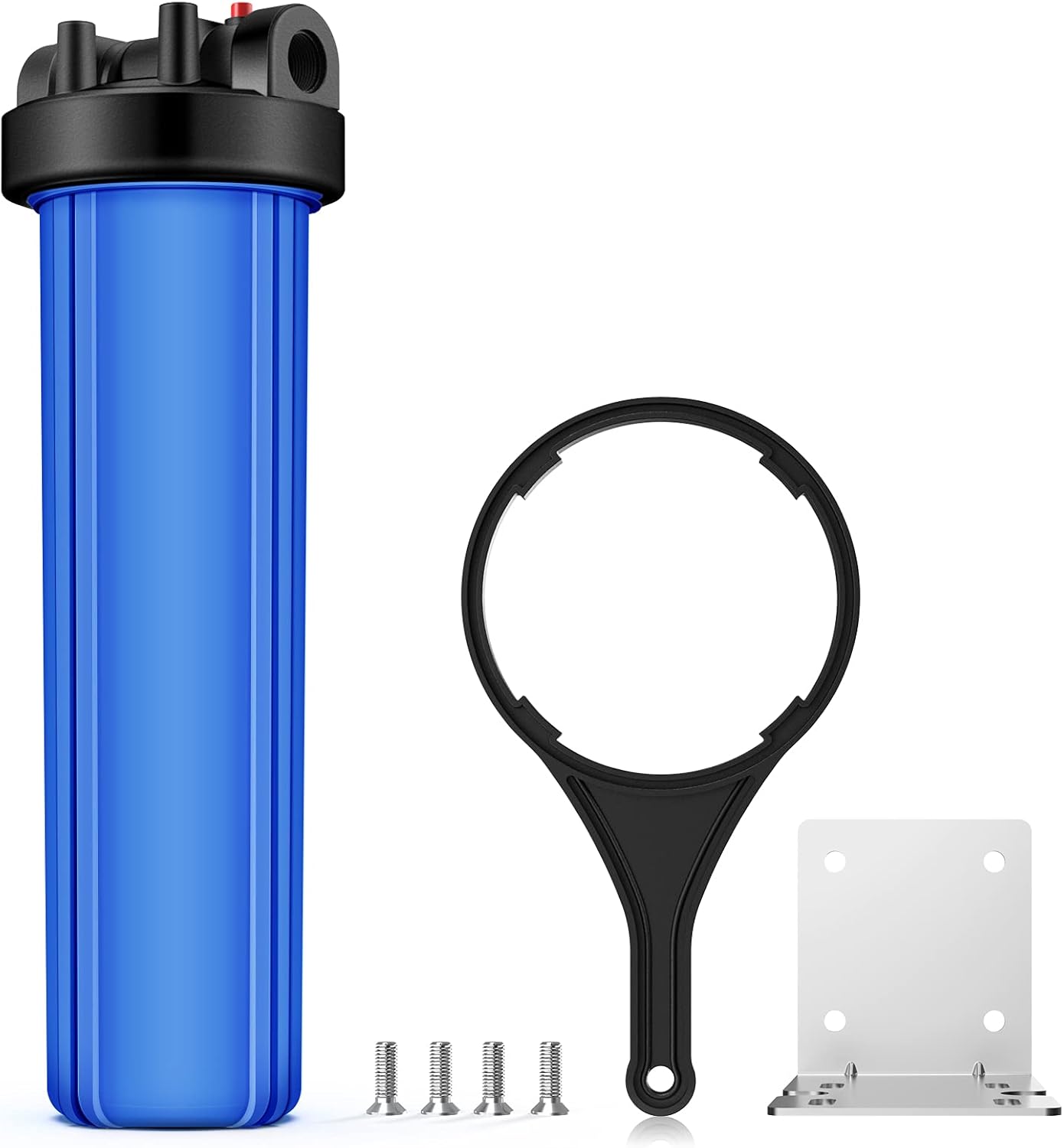 10 inch Whole House Water Filter Housing, 10 x 4.5 Sediment Carbon Cartridge Universal Housing, 1 NPT Port, Pressure Release, Pack of 2 R852573