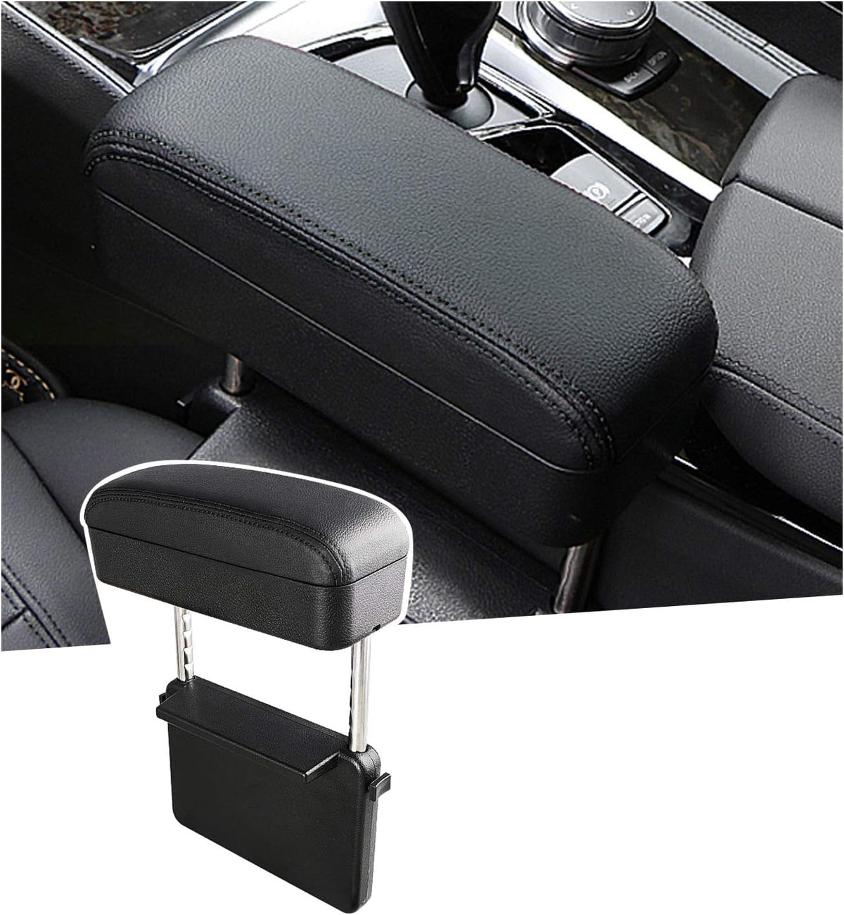 White Adjustable Car Armrest Pad Y975