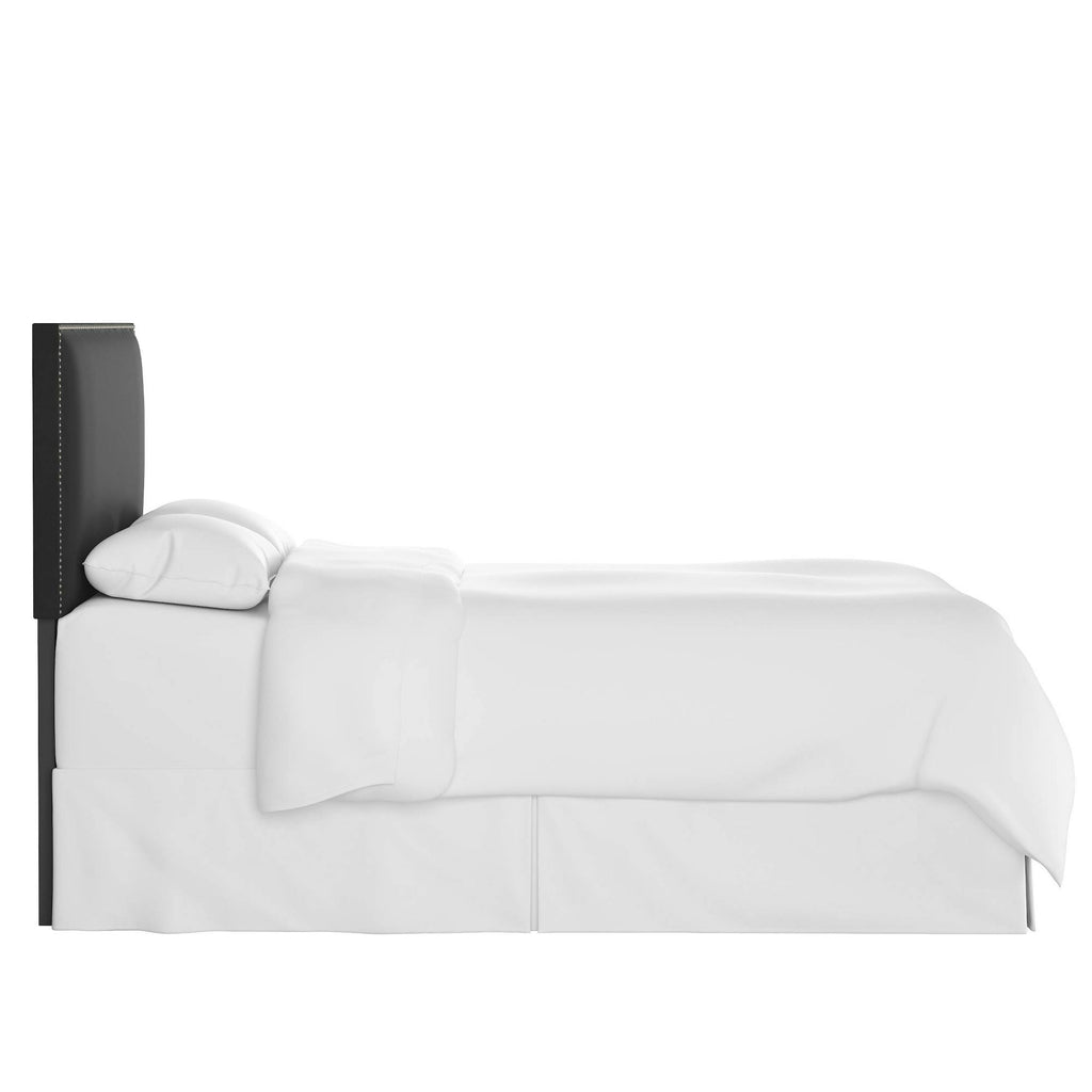 Black Velvet Nailbutton Headboard C4460