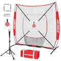 Baseball Softball Practice Net with Batting Tee and Bow Frame E711659