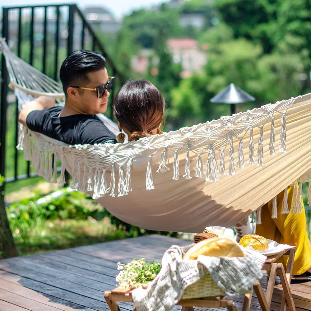 Double Macrame Hammock Swing Bed W895305