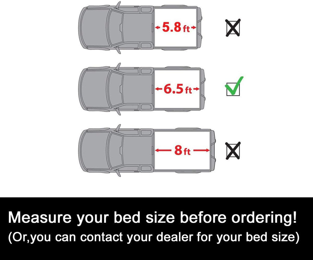 6.5ft Soft Roll up Fleetside Truck Bed Tonneau Cover X134442