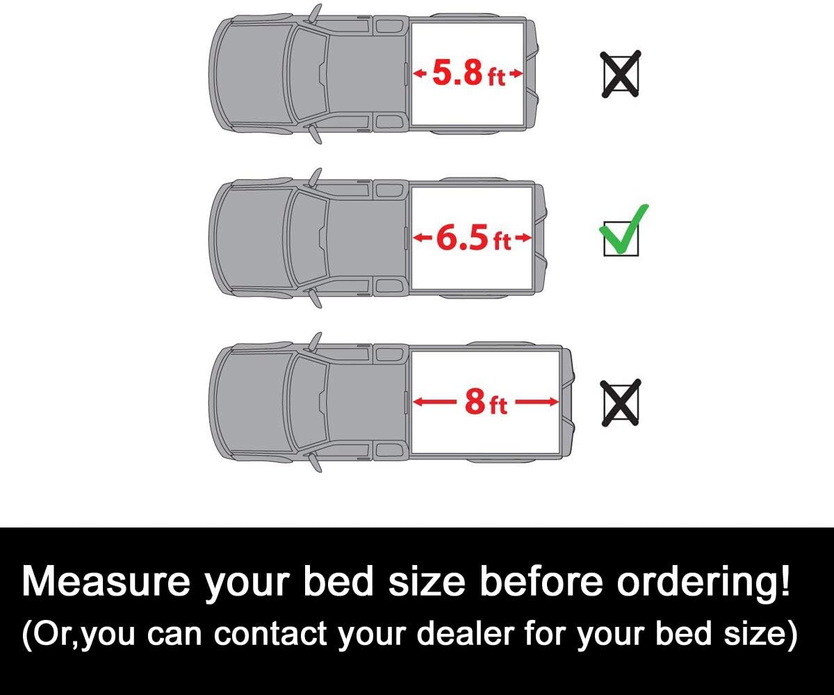 6.5ft Soft Roll up Fleetside Truck Bed Tonneau Cover X134442
