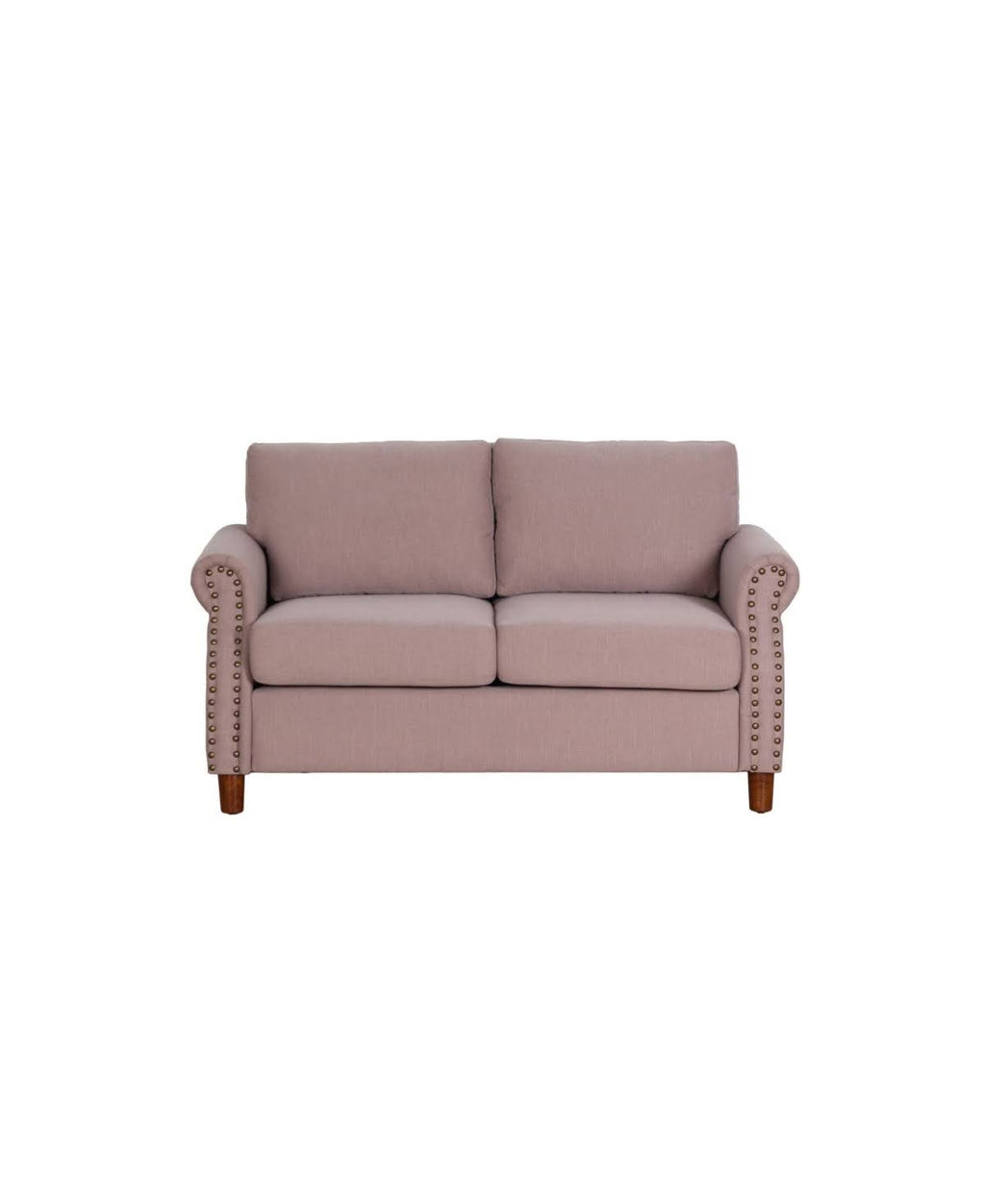 Brown Nailhead Loveseat I23450
