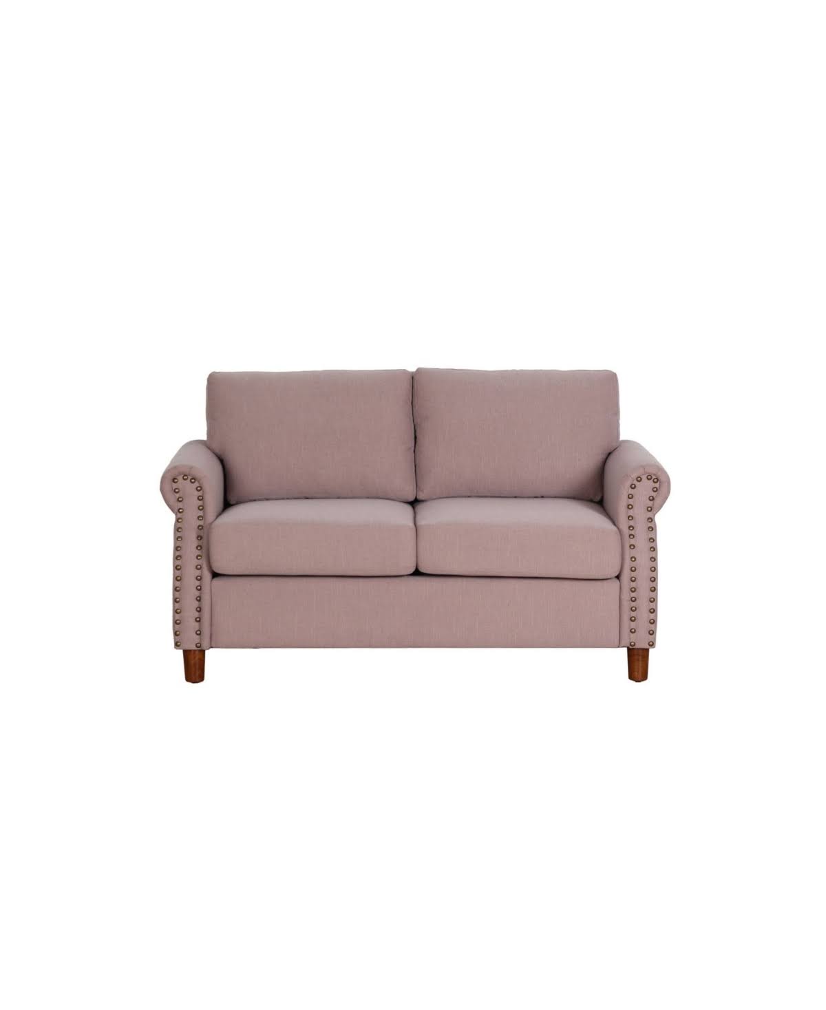 Brown Nailhead Loveseat I23450
