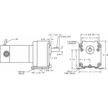 DC Gearmotor, 350 RPM, 90V, TENV R398146