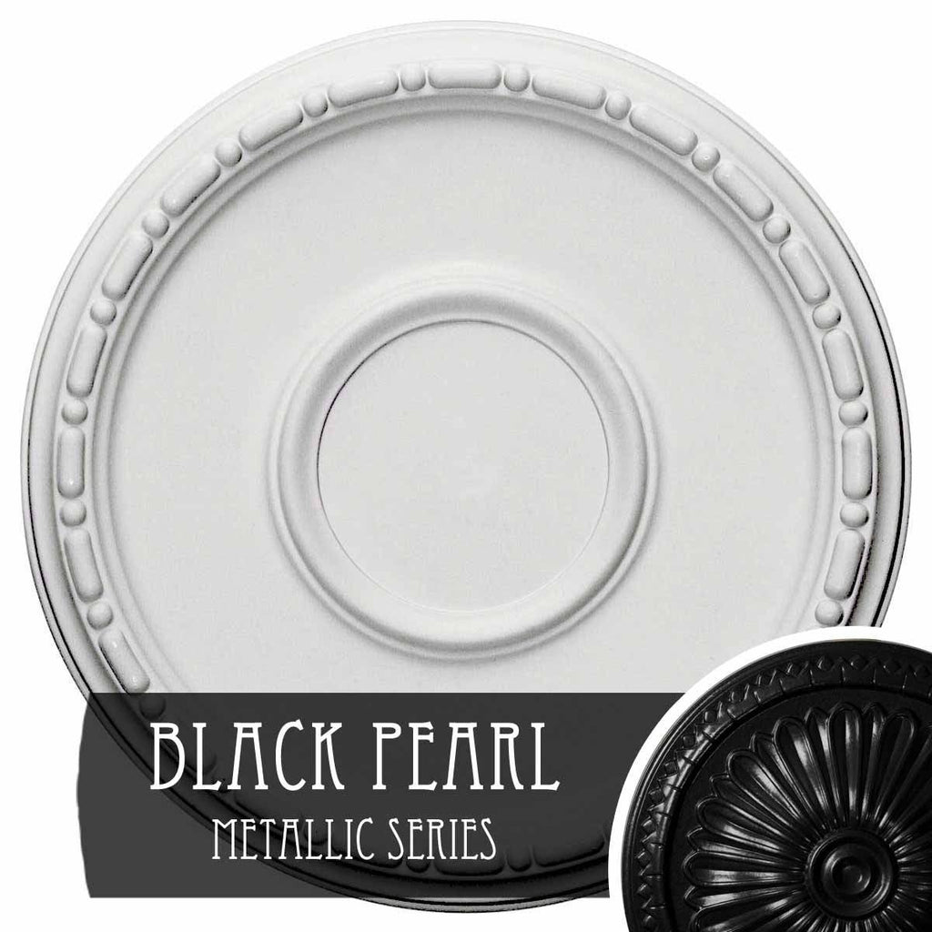 16 1/2x22OD x 1 1/2x22P Ceiling Medallion Hand-Painted Black Pear W10245