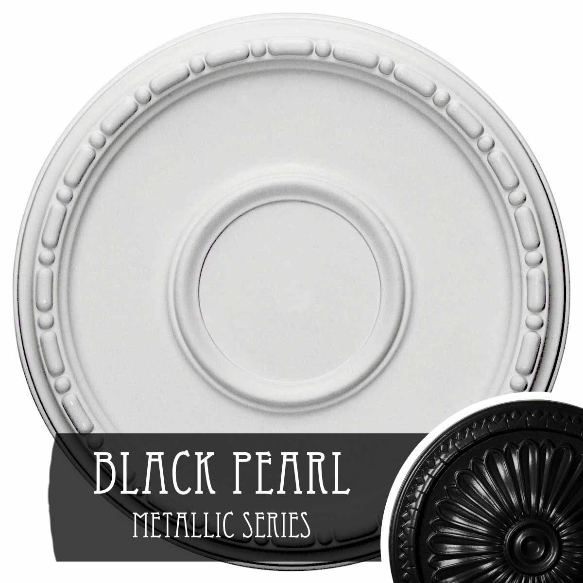 16 1/2x22OD x 1 1/2x22P Ceiling Medallion Hand-Painted Black Pear W10245