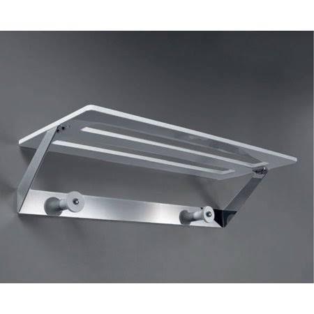 Chrome/White Wood Wall Mounted Towel Rack L987