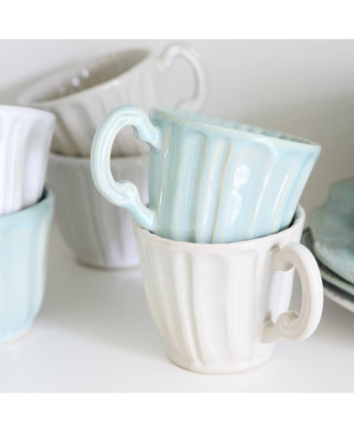 Aqua Stone Mugs (Set of 4) L2771