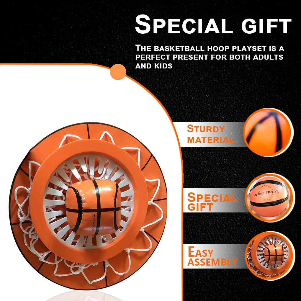 Ceiling Mount Basketball Hoop Toy Indoor Wall Sports Game X659