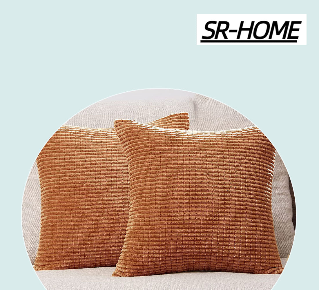 Corduroy Square Decorative Cushion Cover Pack of 2 N15679