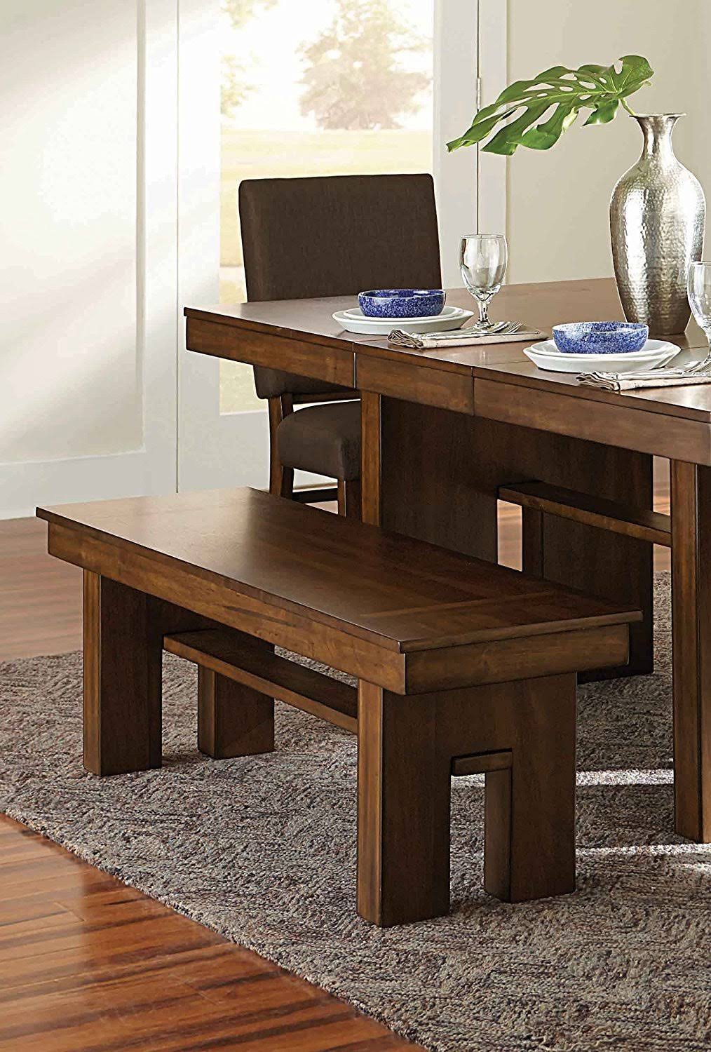 Walnut Brown Wooden Dining Side Bench S100583