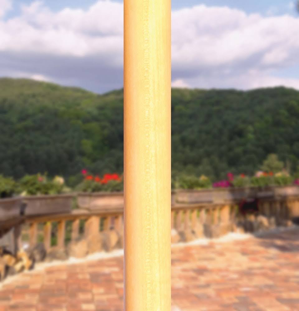 7.5 ft. Light Wood Cafe Black Sunbrella Umbrella C804