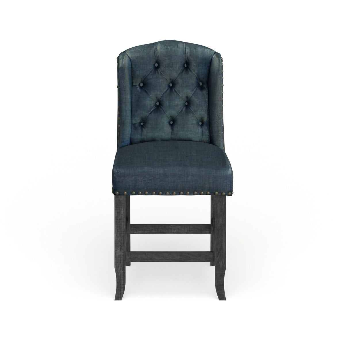 Dark Blue Counter Height Stool Set of 2 X292733