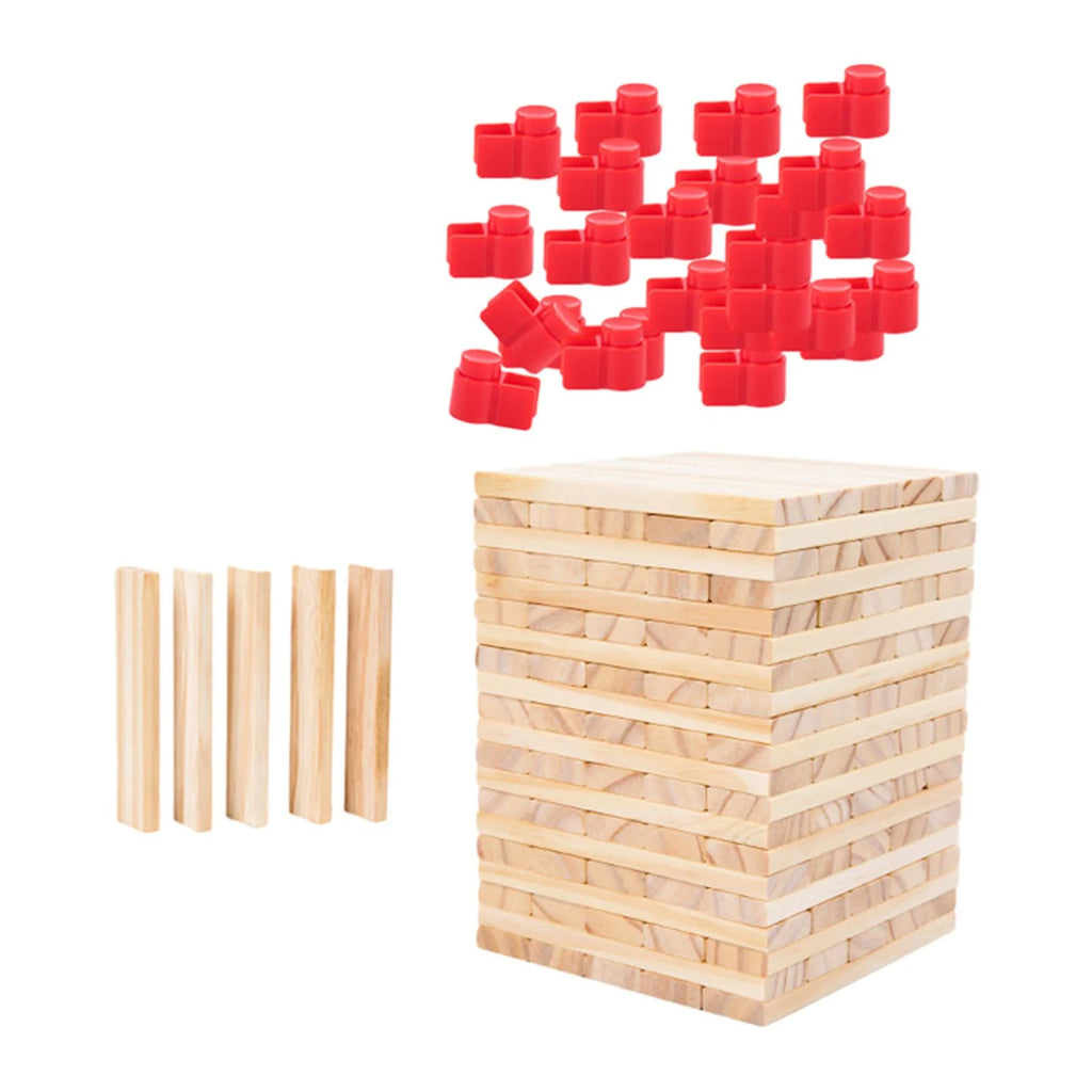 100 Pieces Wooden Blocks Stacking Game Building Kits Board Games D3806