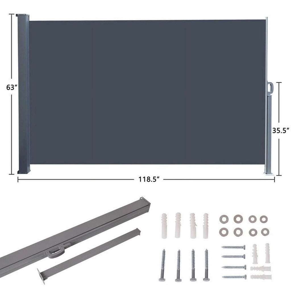 Grey Outdoor Patio Privacy Screen Awning C670