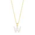 14K Yellow Gold Initial W Pendant Chain Necklace F4138