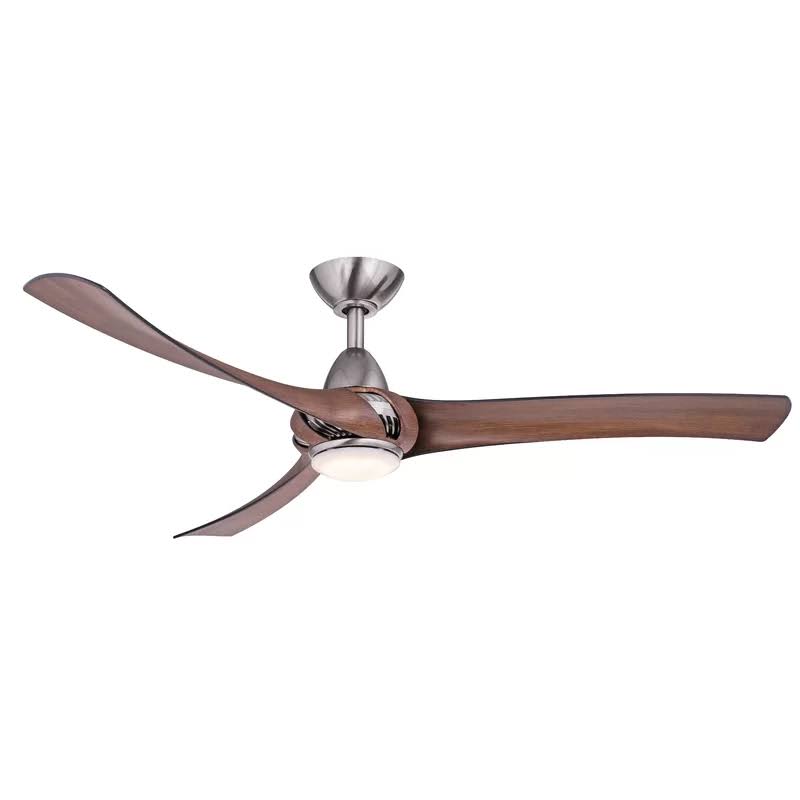 Nickel LED Ceiling Fan with Remote Control and Light Kit K112322