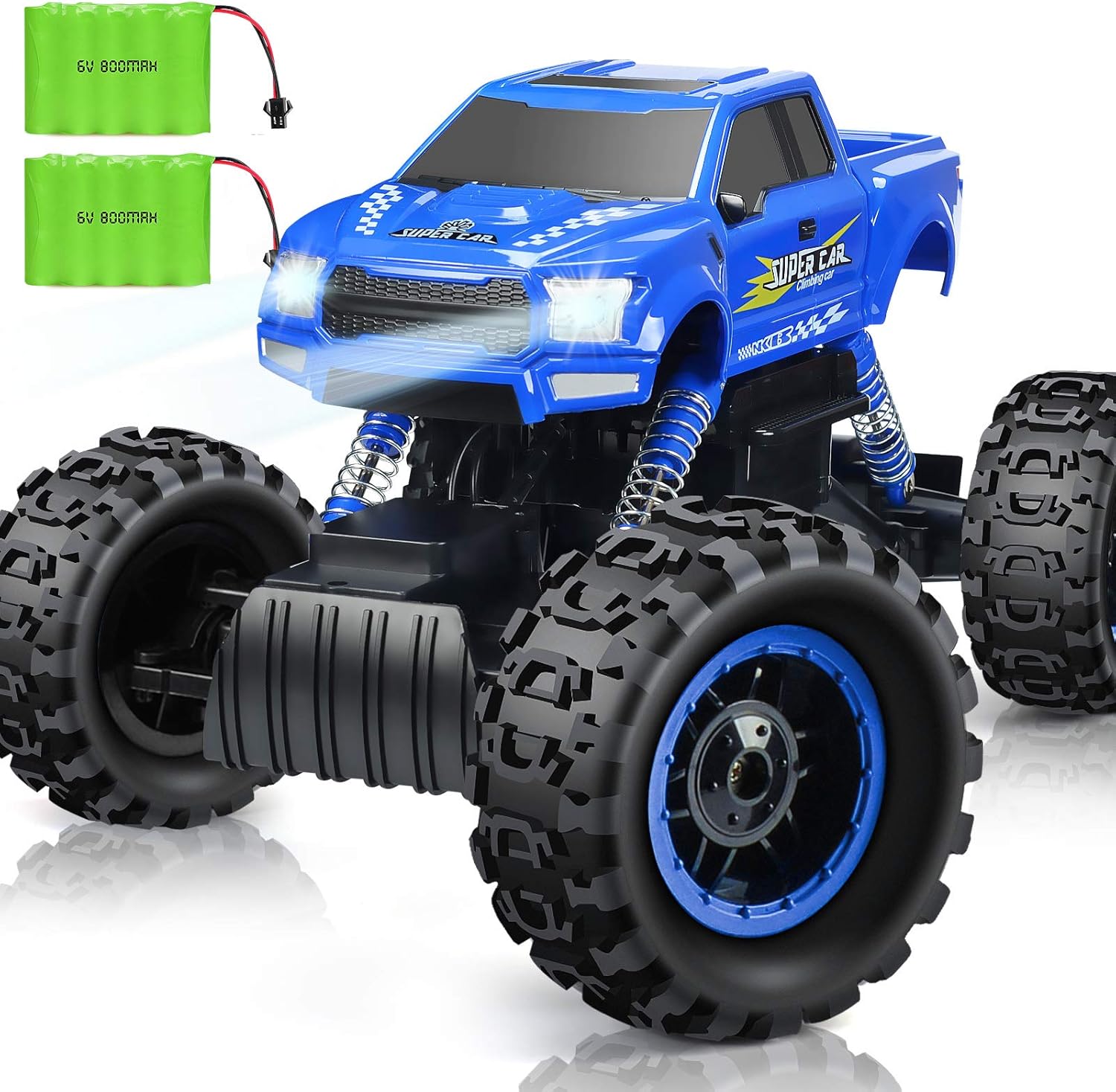 RC Cars Remote Control Car 1:12 Off Road Monster Truck 2.4Ghz All Terrain Hobby Car 4WD Dual Motors LED Headlight Rock Crawler Pack of 2 R78874