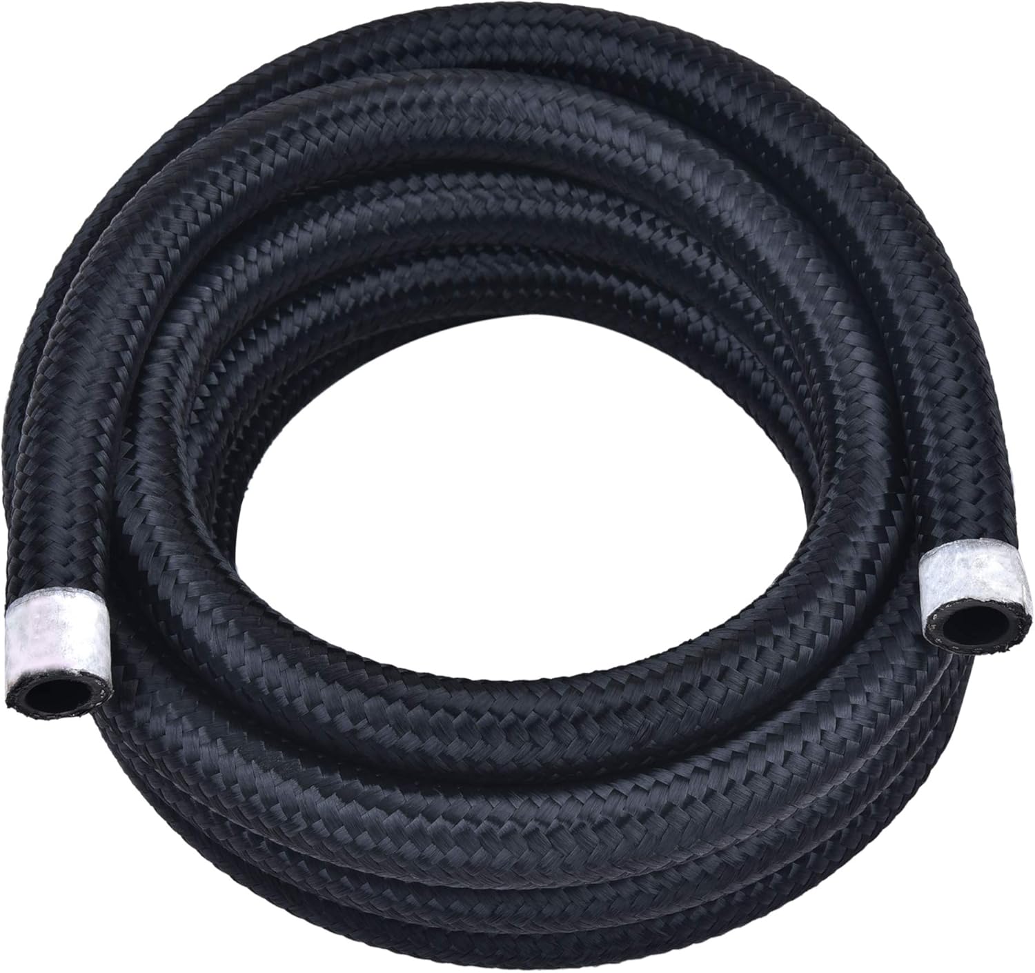 6AN Braided Nylon Stainless Steel Fuel Line Hose 20FT Black Pack of 2 R371855