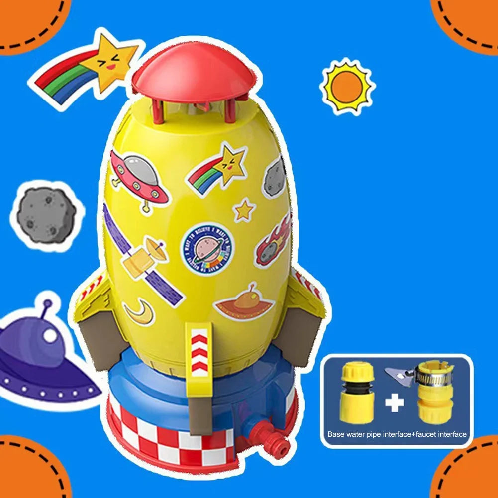 Yellow Plastic Rocket Sprinkler for Kids N5695