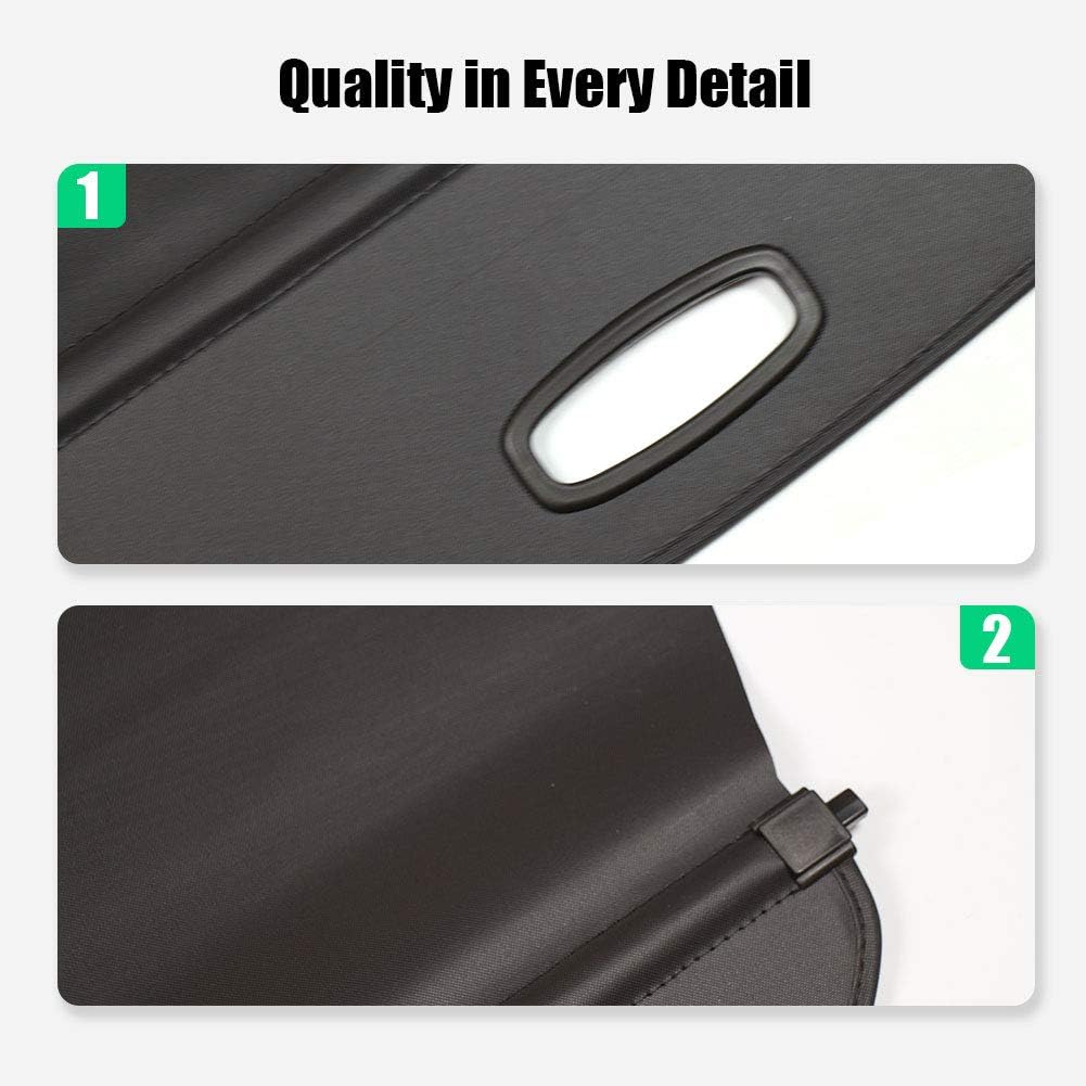 Black Retractable Car Cargo Cover Pack of 2 Q9739
