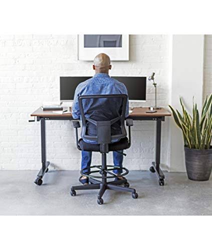 Black Sit to Stand Drafting Stool Chair with Adjustable Footrest and Armrests Q334890