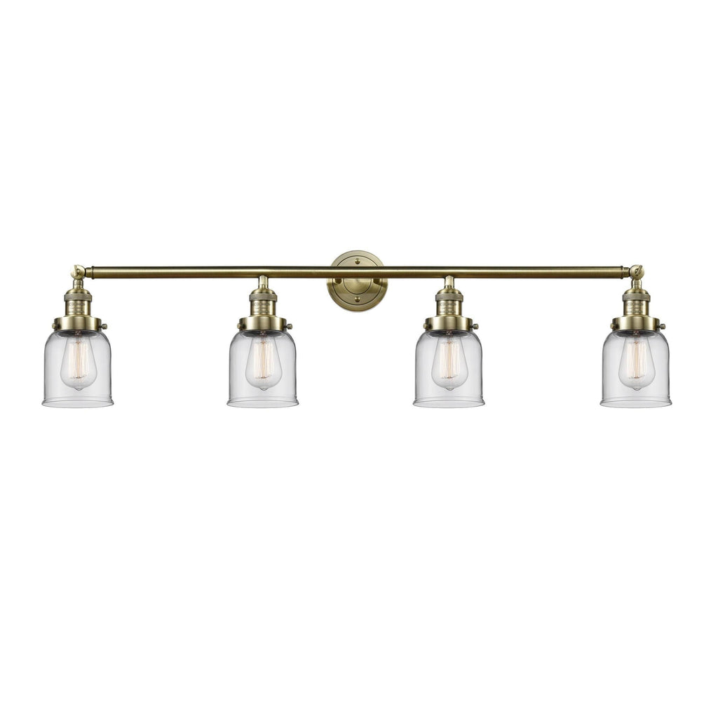 4 Light Small Bell 42 inch Adjustable Bathroom Fixture in Polished Nickel S1491