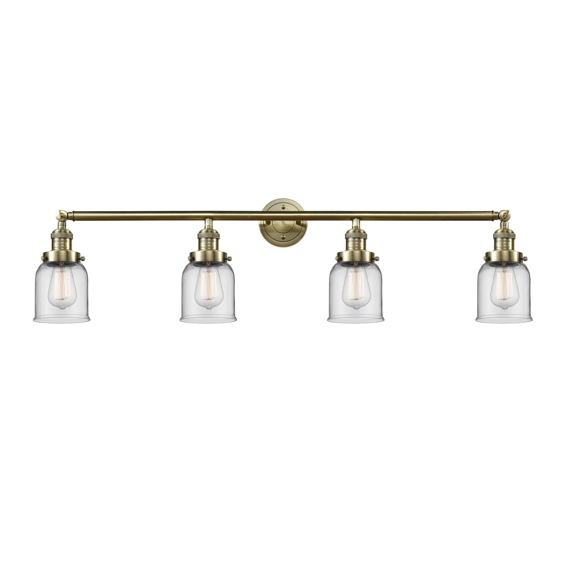 4 Light Small Bell 42 inch Adjustable Bathroom Fixture in Polished Nickel S1491