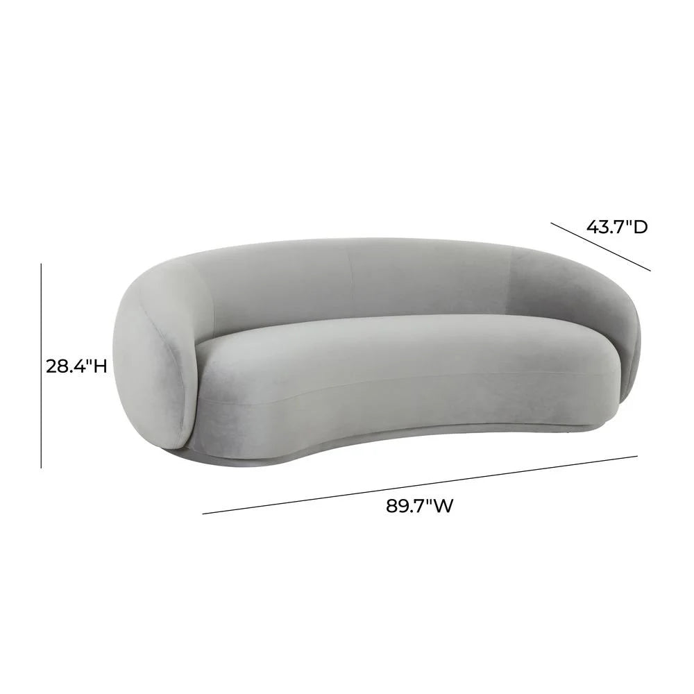 Light Grey Velvet Sofa W324834