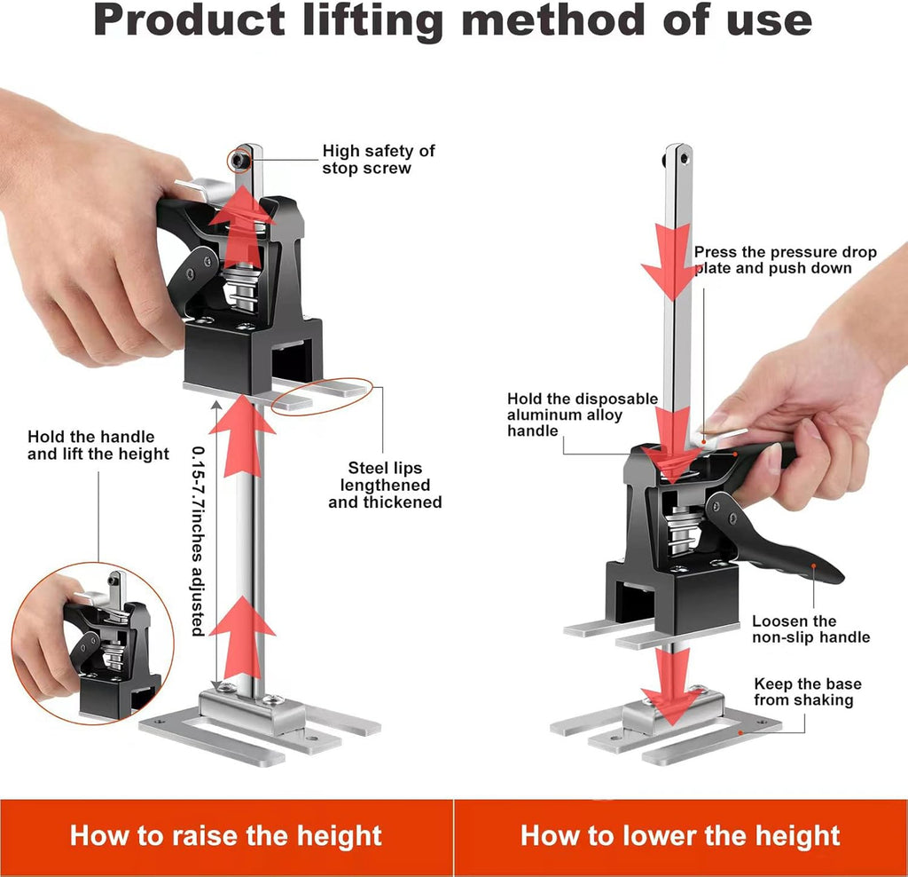 2 Packs 12in Arm Tool Jack Hand Tool Jack Set Heavy Duty Cabinet Lifter B850078