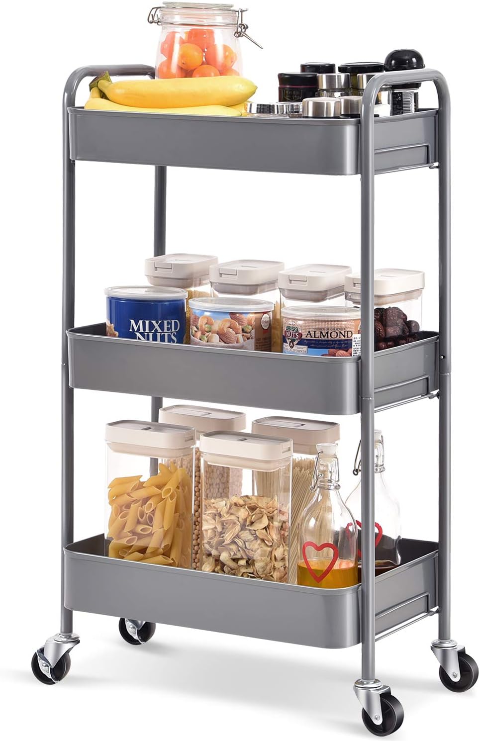 3-Tier Rolling Utility Cart with Lockable Wheels K327660