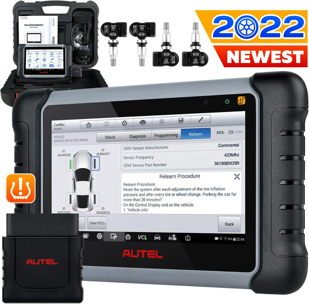 Autel MaxiCOM MK808TS Pro 4PCS 2in1 315/433Mhz TPMS Sensors Diagnostic Scan Tool L426