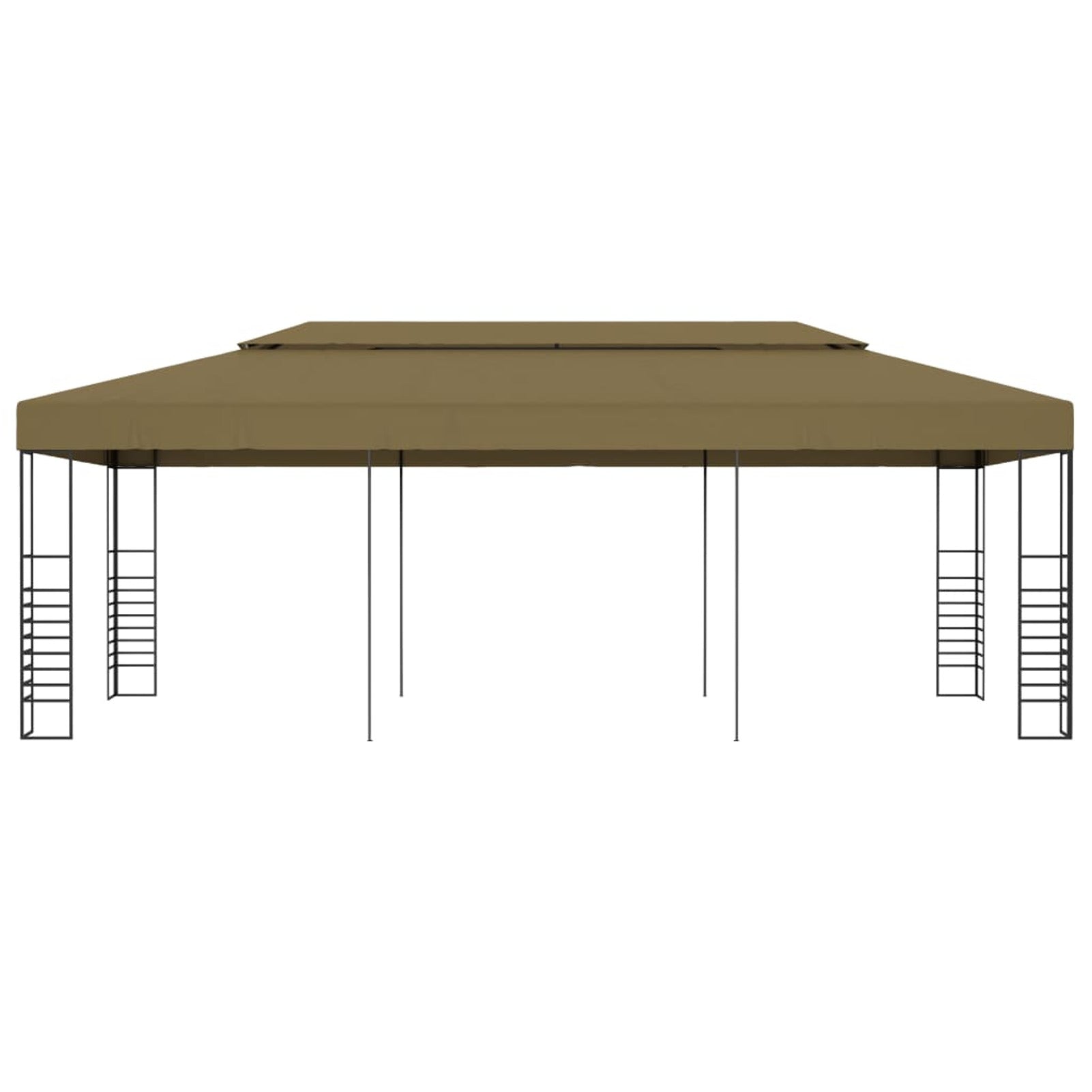 Party Tent Outdoor Gazebo Canopy Sun Shade Shelter Steel Frame Taupe 236.2 x 118.1 x 106.3 Inches A55718
