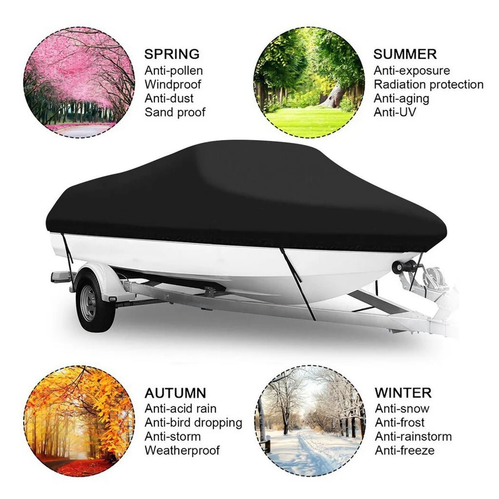 Boat Cover for V-Hull Runabouts Outboards and I/O Bass Boats, Fits up to 20-22ft K909