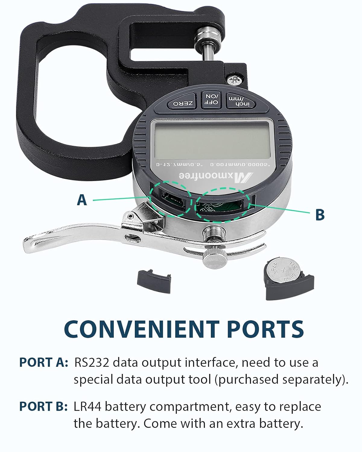 Digital Thickness Gauge 0.001mm/0.00005 0-12.7mm/0.5 Electronic Micrometer with LCD Display O4008